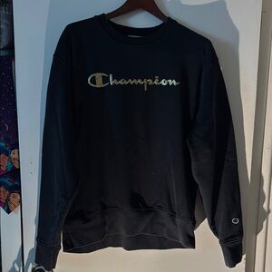 84% Cotton Champion Black and Gold Reverse Weave Sweatshirt